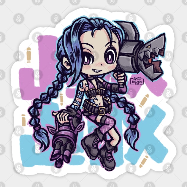 jinx chibi Sticker by Angi.Laguado